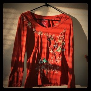 JW Los Angeles, Embroidered Long Sleeve shirt